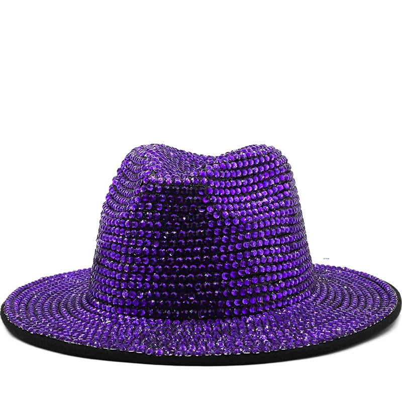 ROYALINA Sequin Fedora in Purple