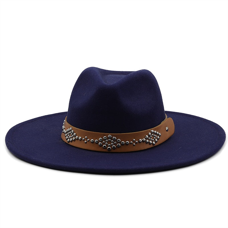 RICHARD Men's Felt Fedora Hat in Navy