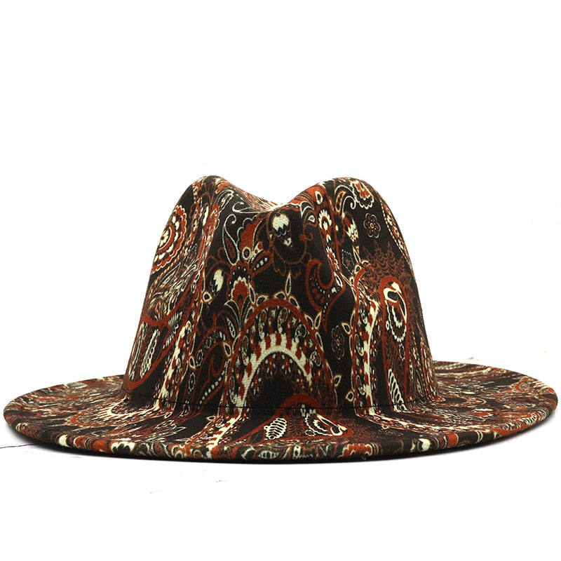 EASTYN Fedora Hat in Khaki/Orange