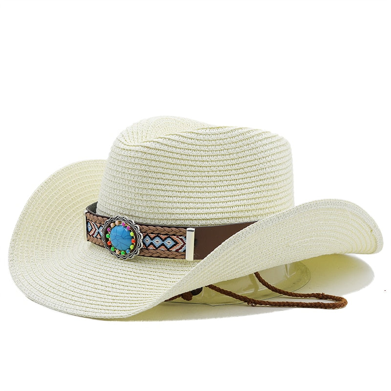 SOBIESKI Men's Straw Cowboy Hat