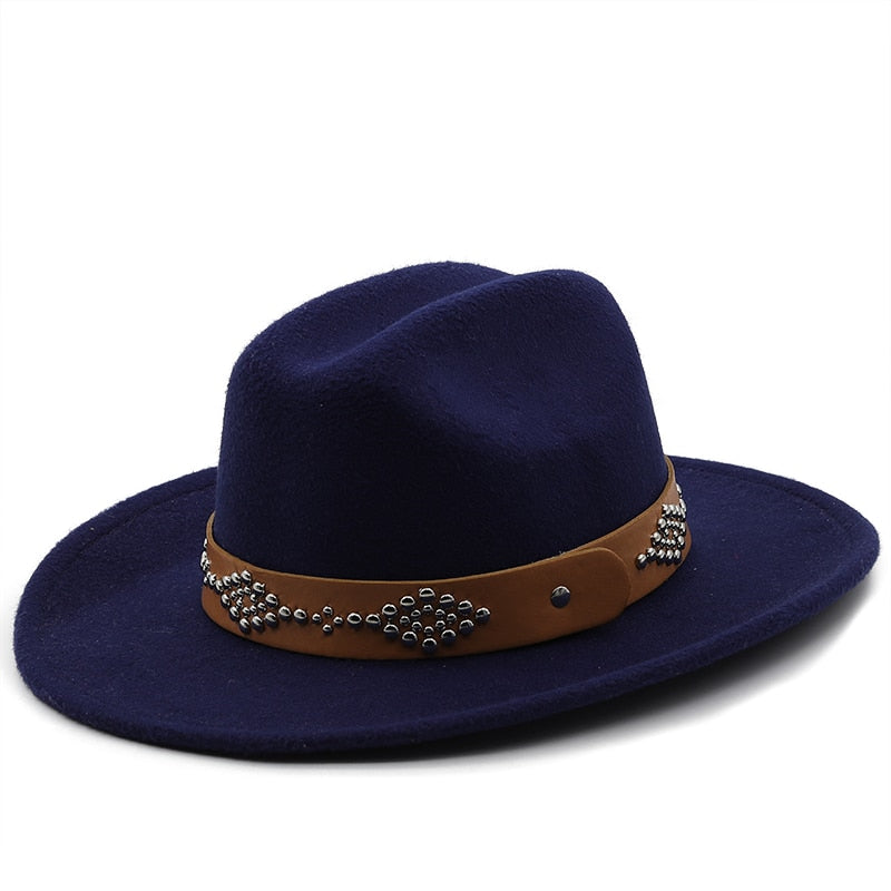 LUYI Fedora Hat in Navy