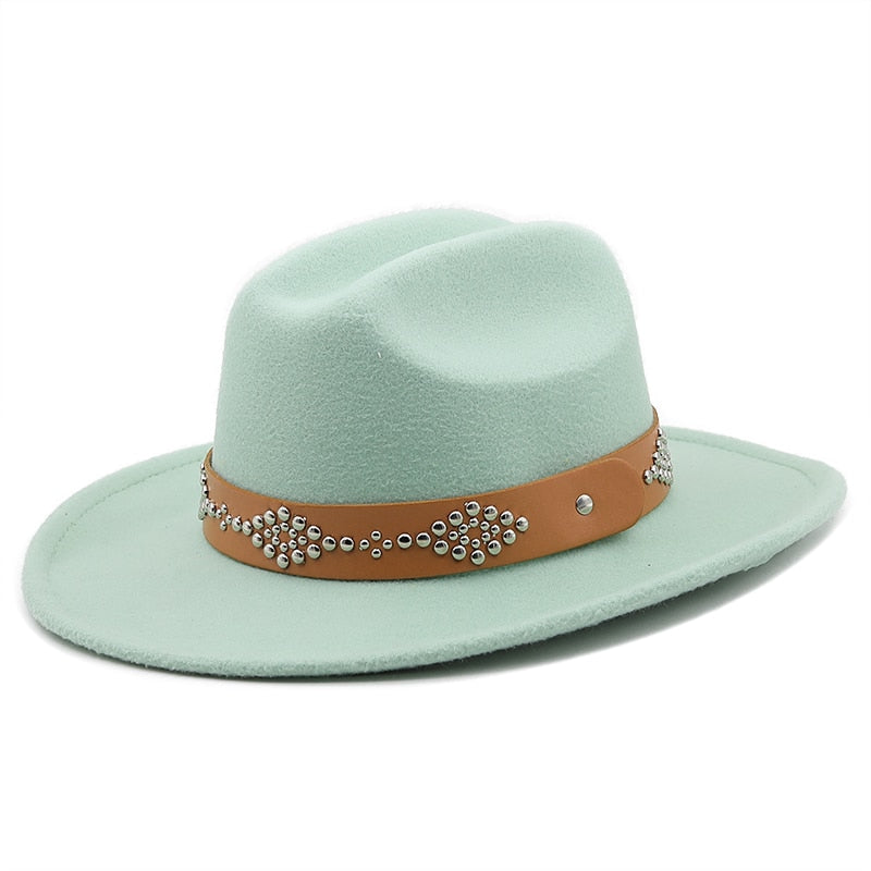 LUYI Fedora Hat in Mint Green