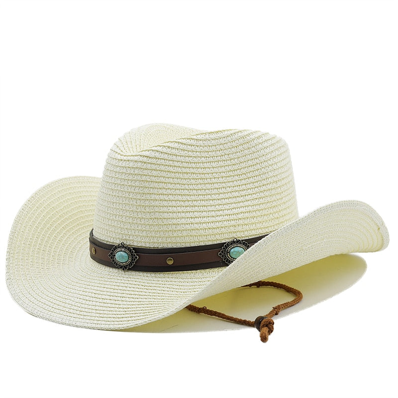 BALDWIN Men's Straw Cowboy Hat in Off-White