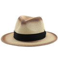 DARIUS Men's Straw Fedora Hat in Beige/Brown