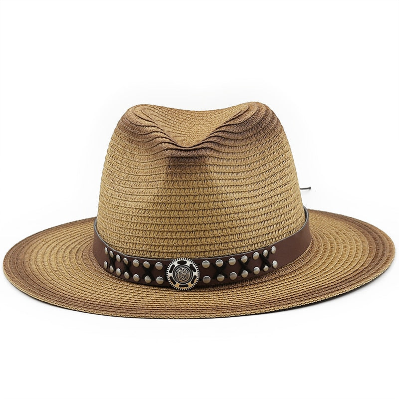 NATAZA Fedora Hat in Khaki/Brown