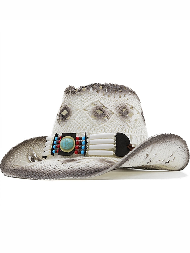 NOLEN Cowboy Hat in White/Black