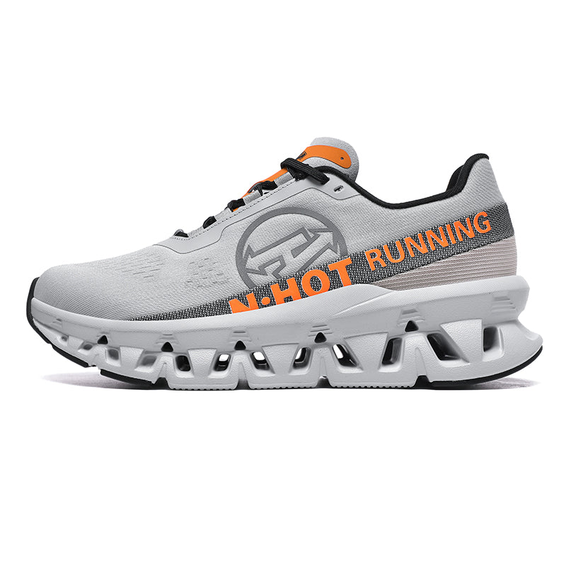‘Orbital Mirage’ X9X Sneakers in Gray/Orange