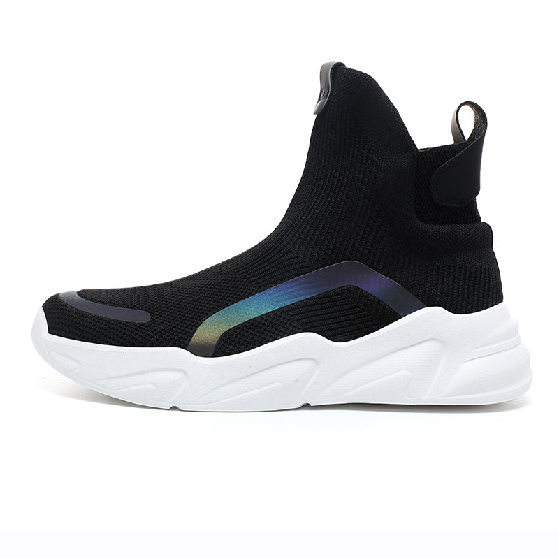 ZURI Sock Sneakers in White/Black