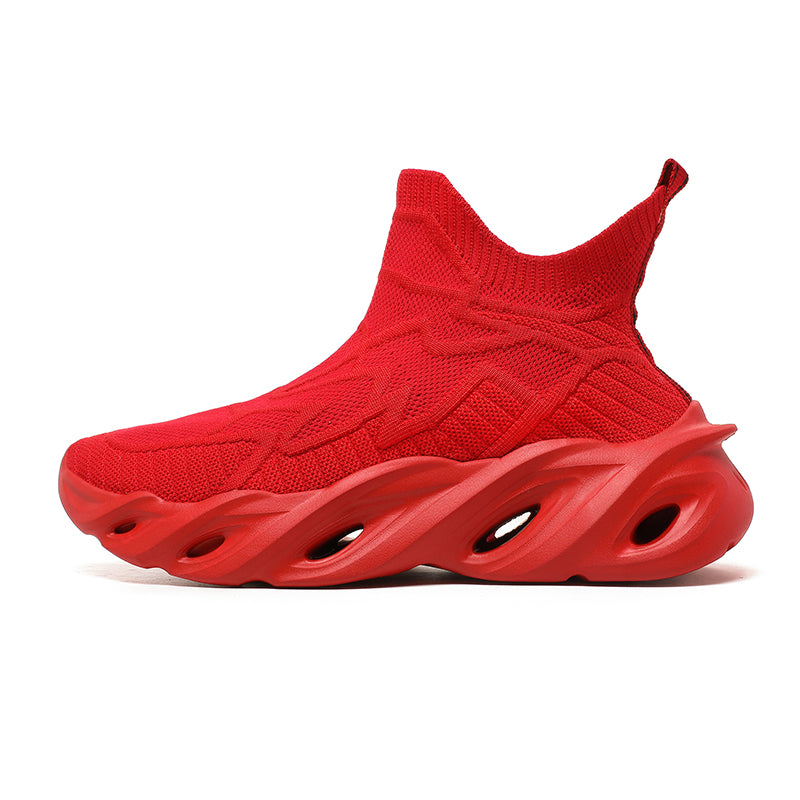 'Horizon Cascade' X9X Sneakers in Fiery Red