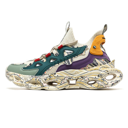 'Enduro Stride' X9X Sneakers in Cosmic Beige/Green