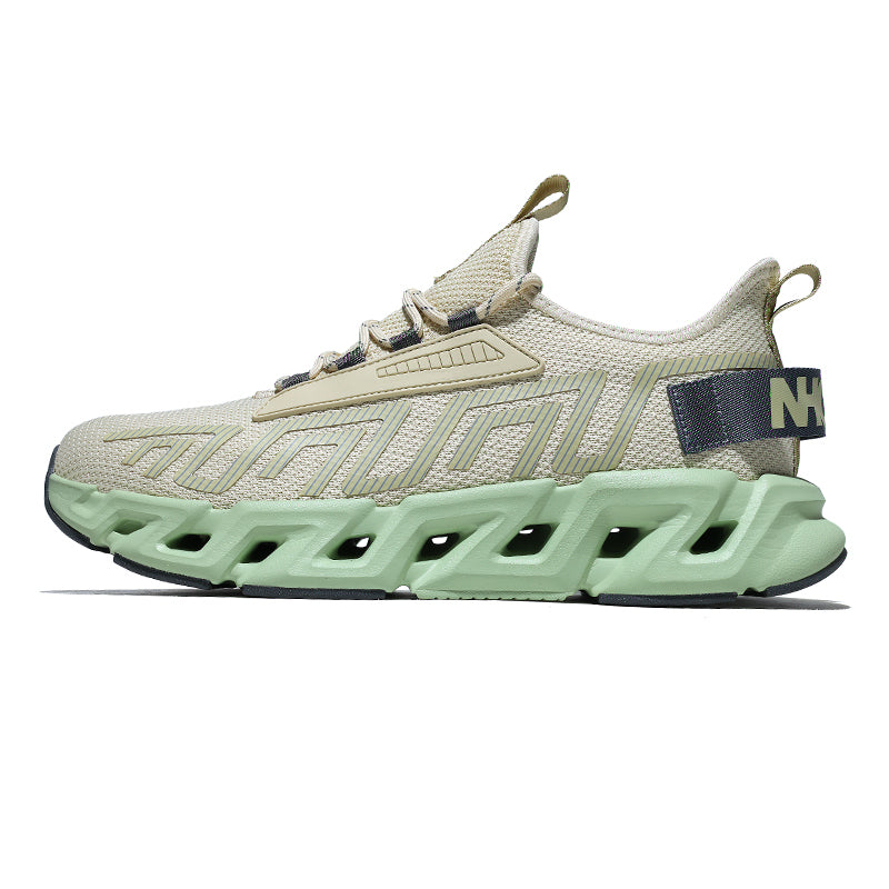 'Nebris Wave' X9X Sneakers in Beige/Lime Green