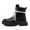 MLB LTHR-01 High-Top Combat Boots in Matte Black