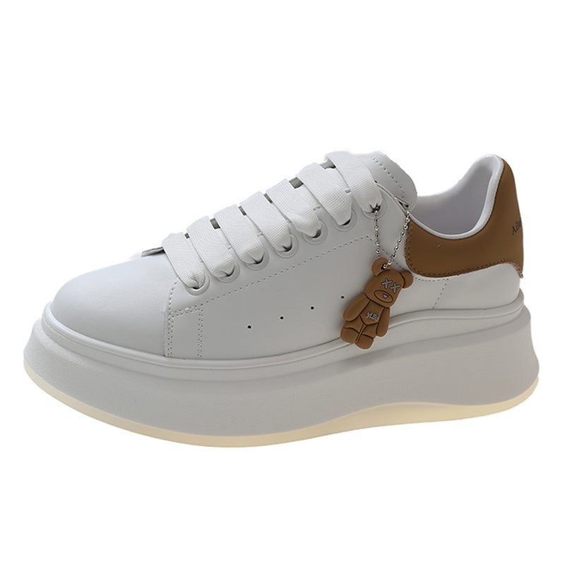 HAZEL Chunky Sneakers in White/Metal Gold
