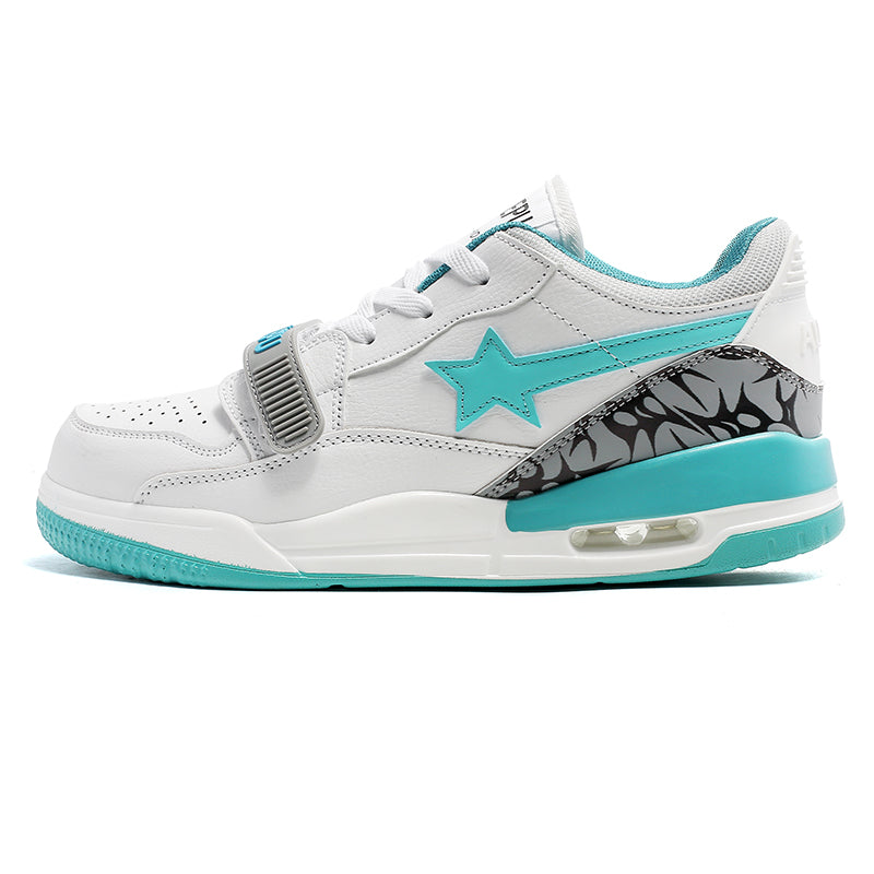 ‘Stride Strong’ X9X Sneakers in White/Gray/Aqua Blue