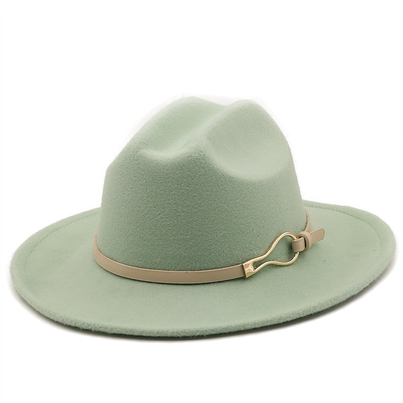 EDMUND Men's Felt Fedora Hat in Mint Green