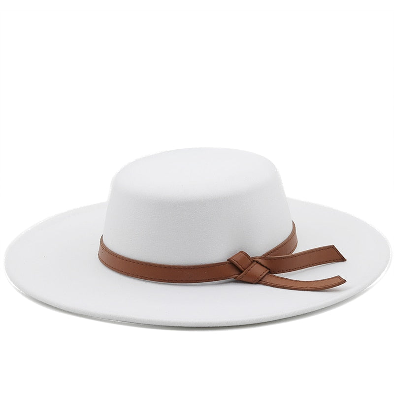 ELENAL Fedora Hat in White