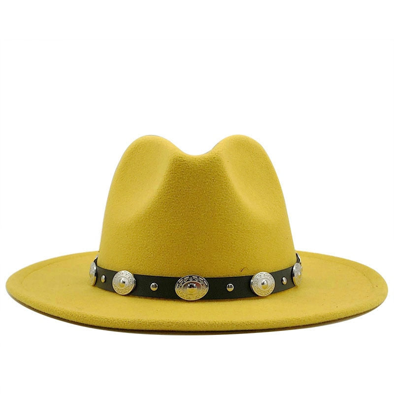 FERDINAND Men's Felt Fedora Hat in Yellow