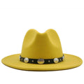 FERDINAND Men's Felt Fedora Hat in Yellow