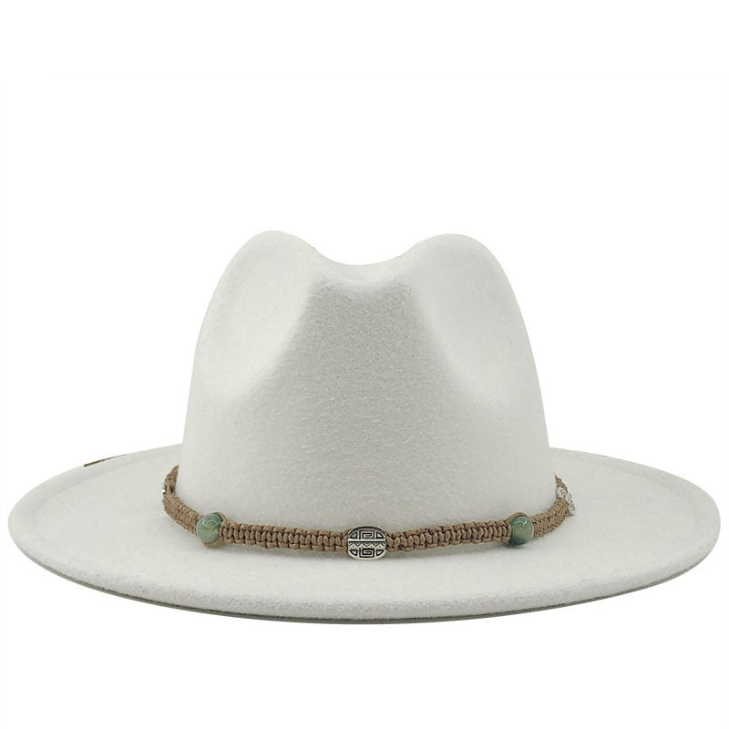 MAXIMILIAN Men's Felt Fedora Hat in White