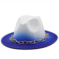 HADEN Fedora Hat in White/Blue