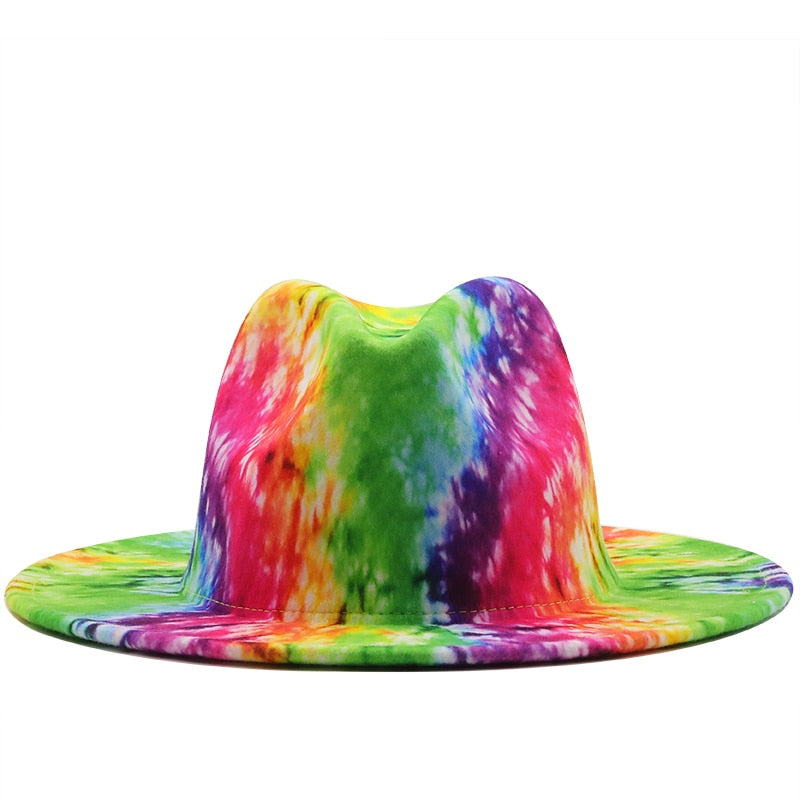 HALINA Fedora Hat in Pink/Green