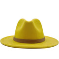 EDWARD Men's Felt Fedora Hat in Yellow
