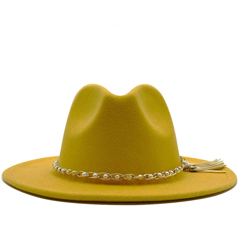 KELSEY Fedora Hat in Yellow