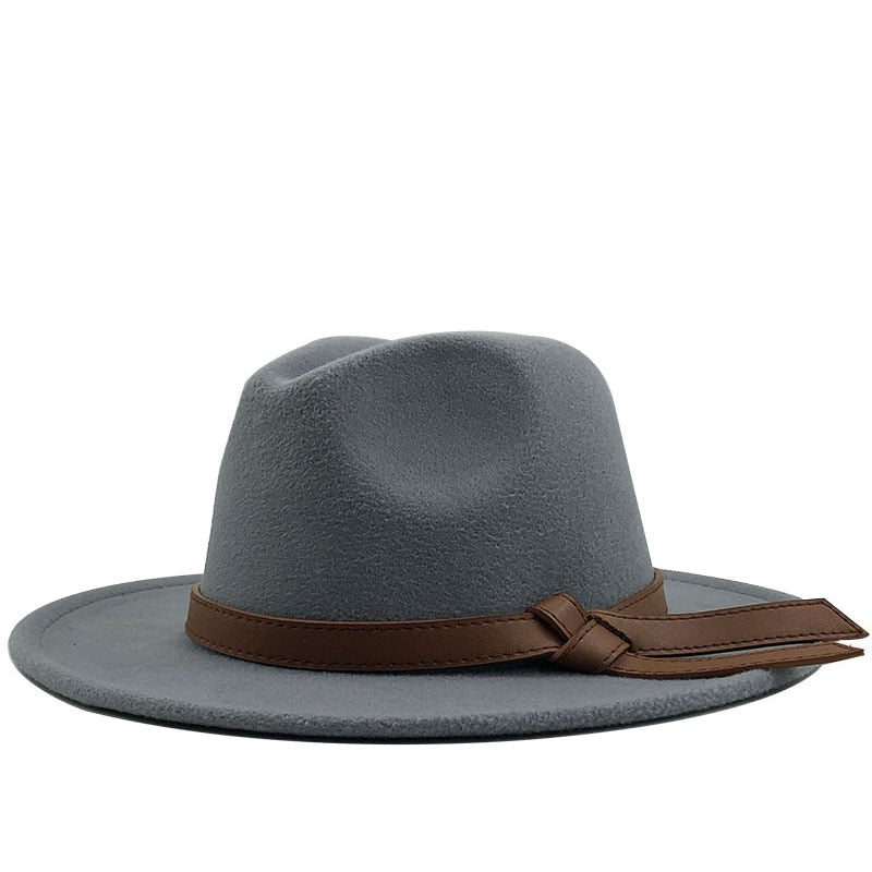 LOUIS Men's Felt Fedora Hat in Light Gray