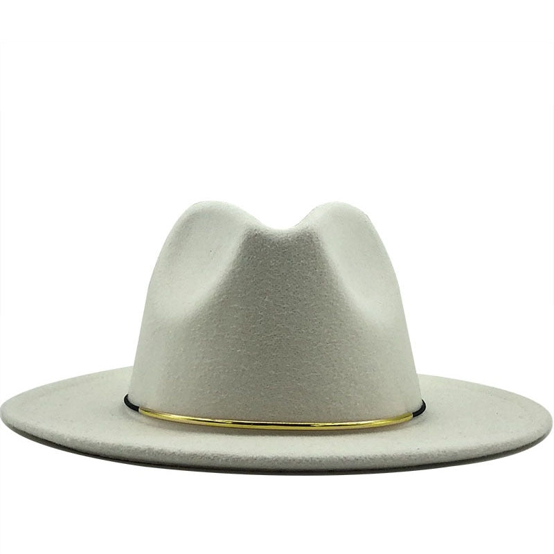LUDWIG Men's Felt Fedora Hat in White