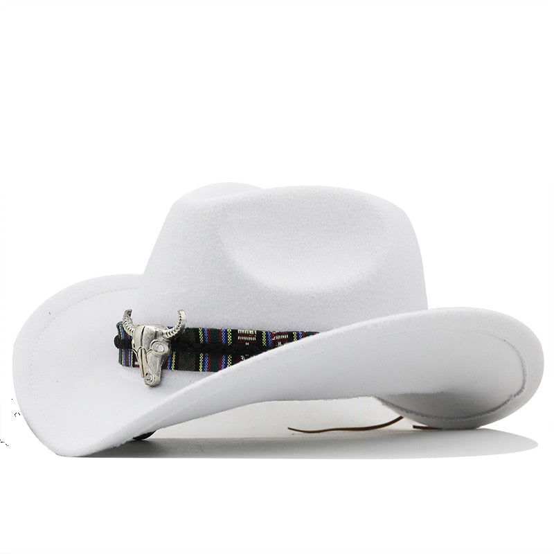 PELAYO Men's Felt Cowboy Hat in White