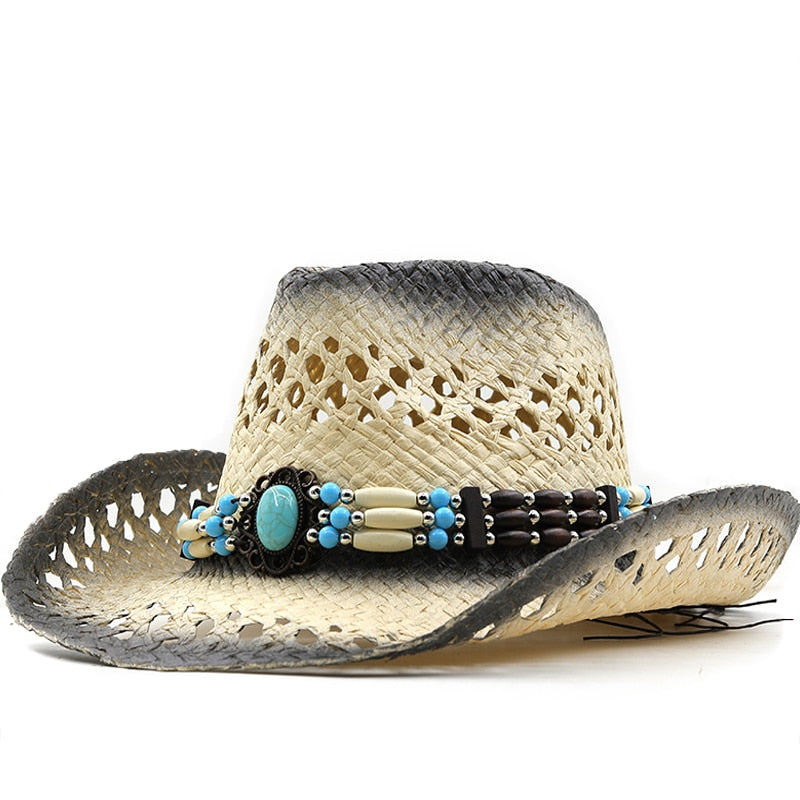 ROVANA Cowboy Hat in Beige/Black