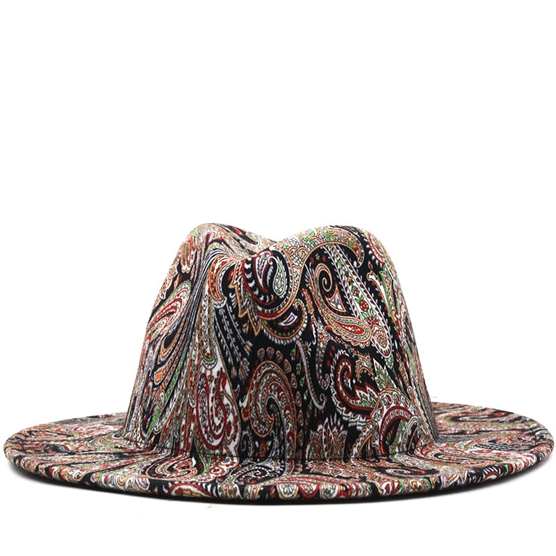 EASTYN Fedora Hat in Black/Red/Orange