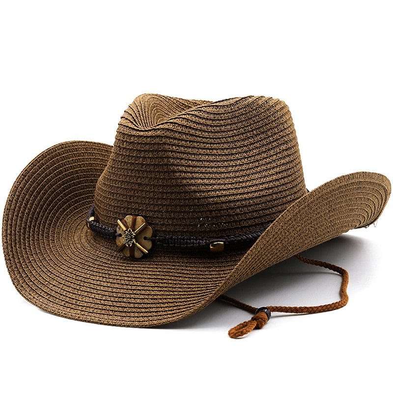 GODFREY Men's Straw Cowboy Hat in Brown