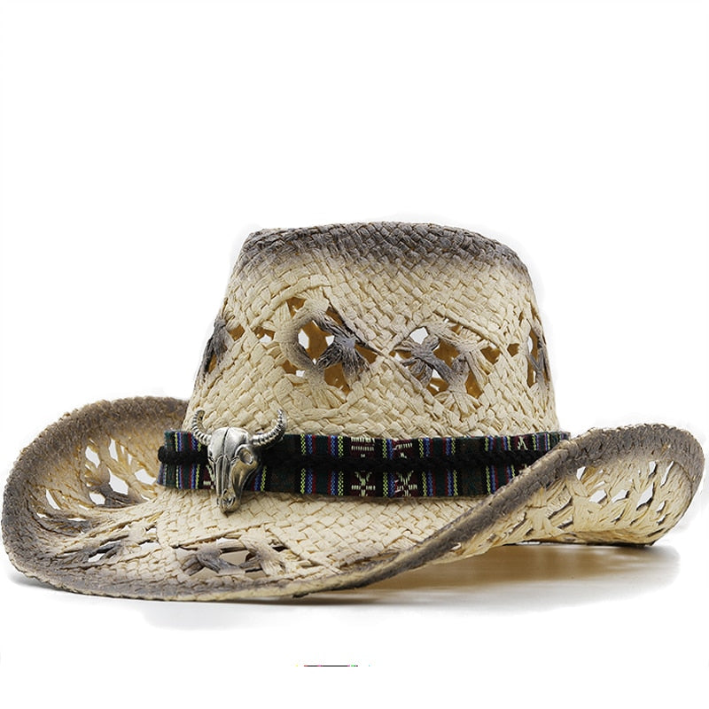 VIENNA Cowboy Hat in Beige/Black