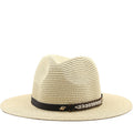 CYRUS Men's Straw Fedora Hat in Beige