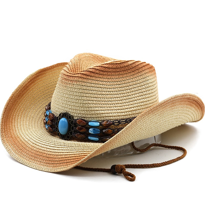 RAELLA Cowboy Hat in Beige/Khaki