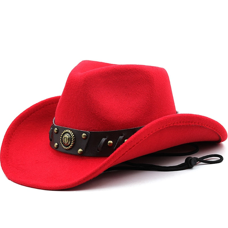 WENCESLAS Men's Felt Cowboy Hat in Red