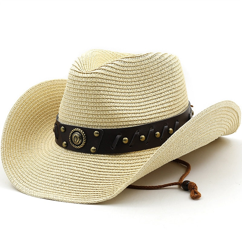 KNUT Men's Straw Cowboy Hat in Beige