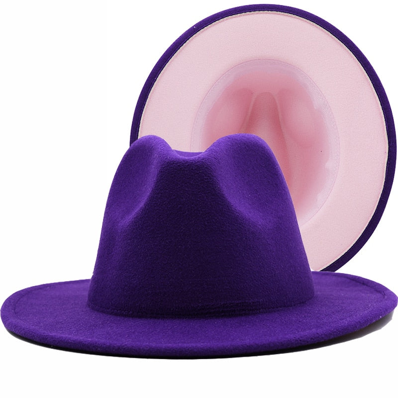 ZARINA Fedora Hat in Purple/Pink
