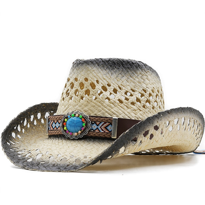 NEVE Cowboy Hat in Beige/Black