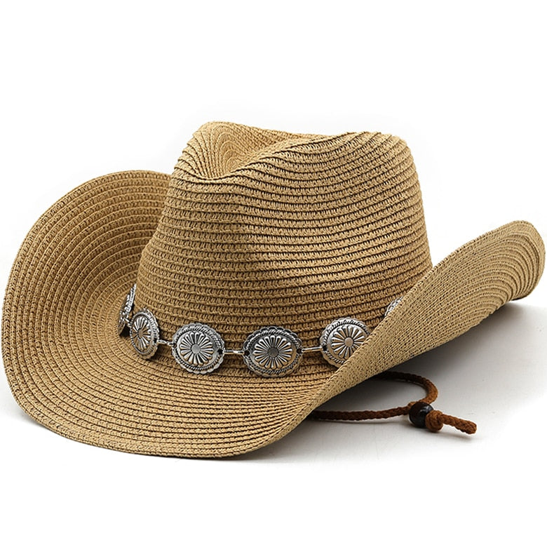 ERIK Men's Straw Cowboy Hat in Light Brown