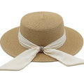 LILY Straw Boater Hat in Khaki