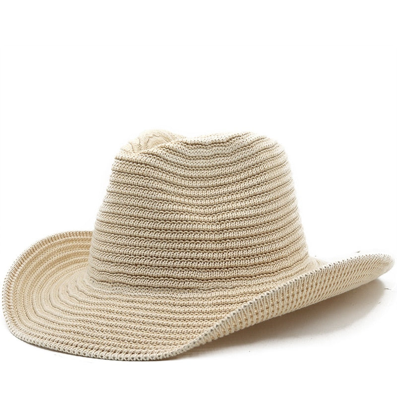 ROLLO Men's Straw Cowboy Hat in Beige