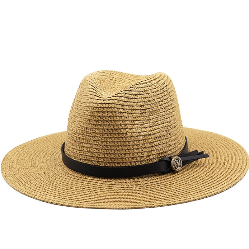 PTOLEMY Men's Straw Panama Hat in Khaki