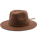 MENELAUS Men's Straw Panama Hat in Brown