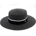 ROVILA Straw Boater Hat in Black