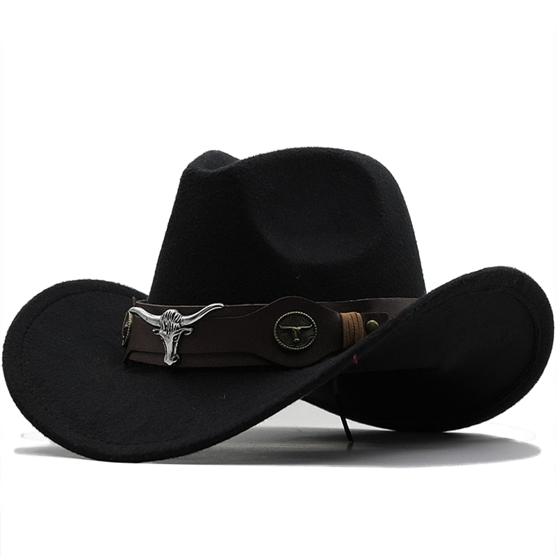 TOMISLAV Men's Felt Cowboy Hat in Black