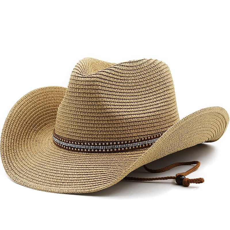 OSWALD Men's Straw Cowboy Hat in Khaki