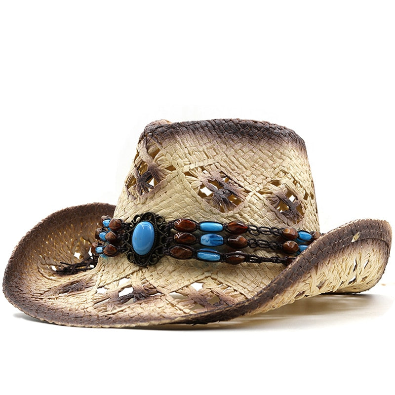 RYANN Cowboy Hat in Beige/Brown